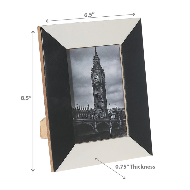 Ih Casadecor Black, White Picture Frame, 4" W x 6" H