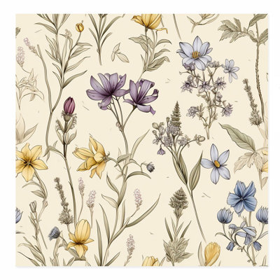 «Botanical Dreaming of Wildflowers I Cottage», reproduction d'art non encadrée