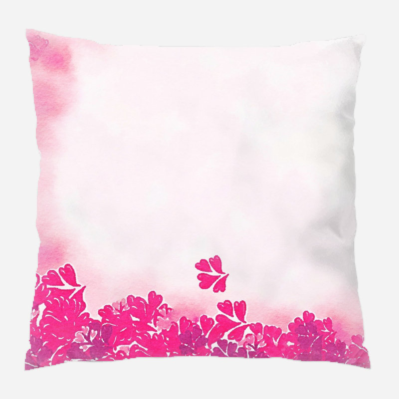 Coussin décoratif aquarelle Maggiemae, Microsuède, Intérieur