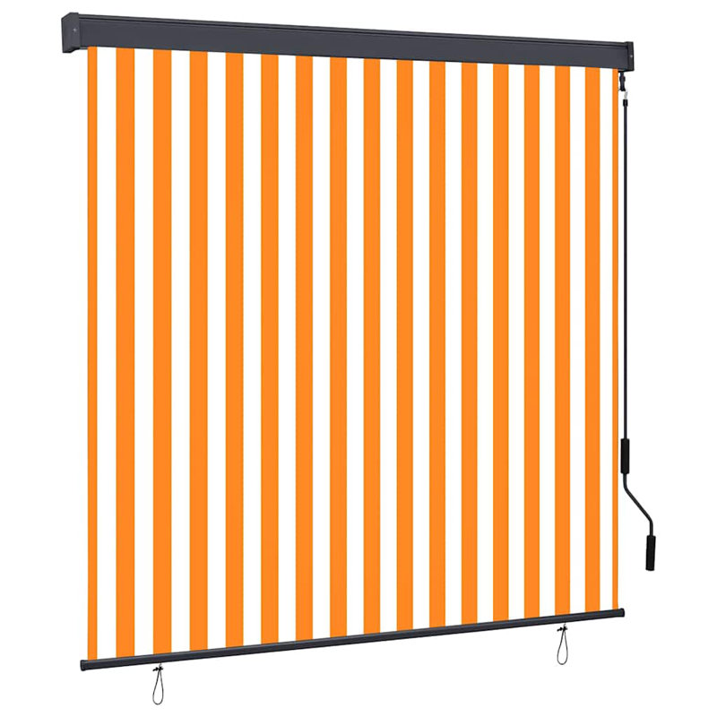 Roll-Up Blind, White/Orange
