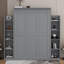 Lit escamotable double avec tablettes et DEL-2091188994