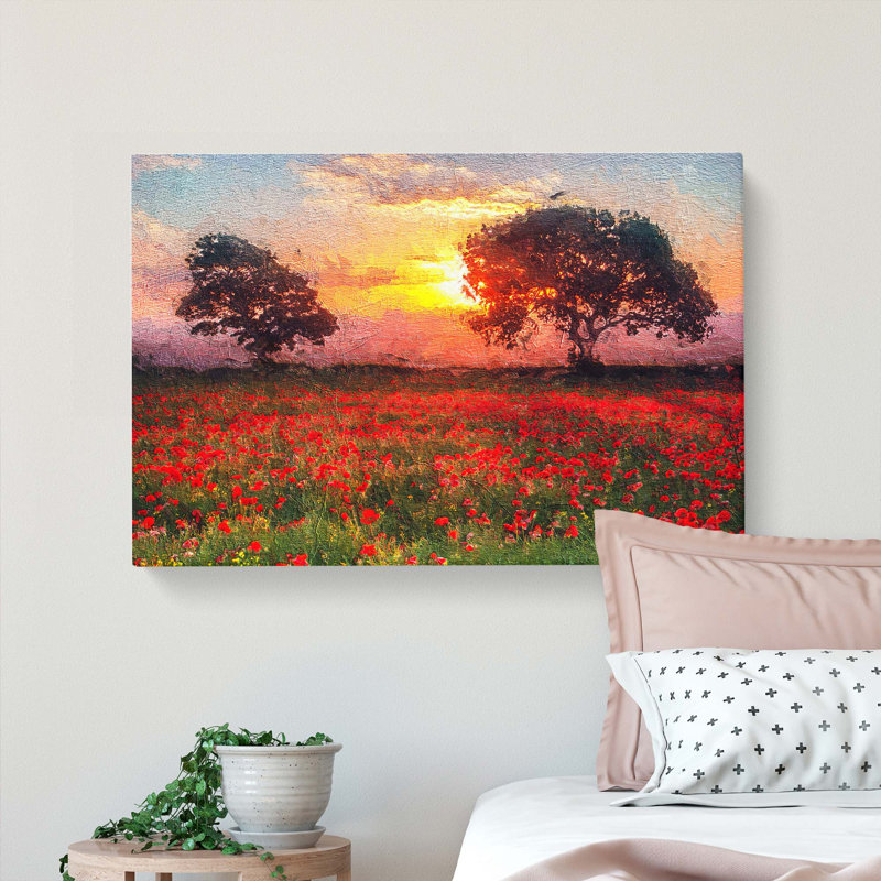 Poppy Meadow - Wrapped Canvas, 40cm H x 60cm W x 3cm D