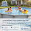 Piscine murale hors-sol en acier à parois dures de 15 pieds de profondeur bleues de 52 po avec sièges supérieurs de 7 po, verticales de 6 po, écumoire et doublure en vinyle - capacité de 5 130 gallons pour la natation familiale et les loisirs-125892131