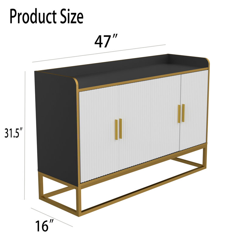Armoire de rangement Lyah, Noir / blanc