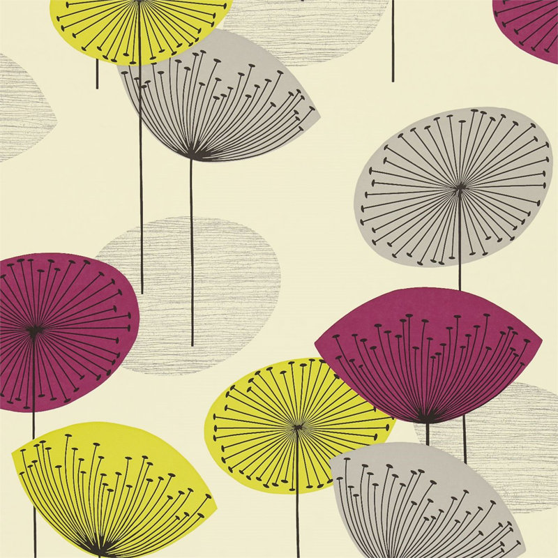 Dandelion Clocks Wallpaper, Blackcurrant
