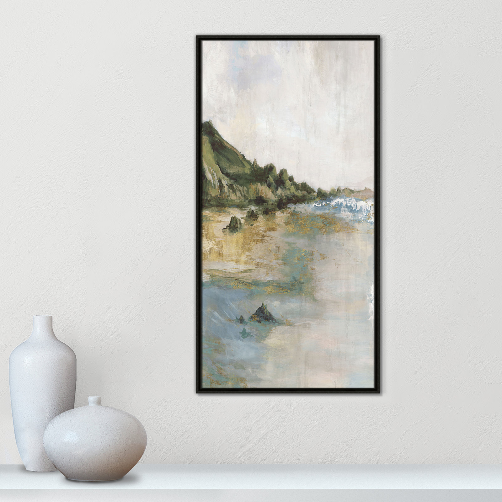Cordoba "Tide's Edge" Print, 41.5" H x 21.5" W, Espresso