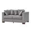Canapé moderne rembourré en velours avec accoudoirs carrés, clous argentés et housses de coussin amovibles pour une décoration intérieure élégante-116751647