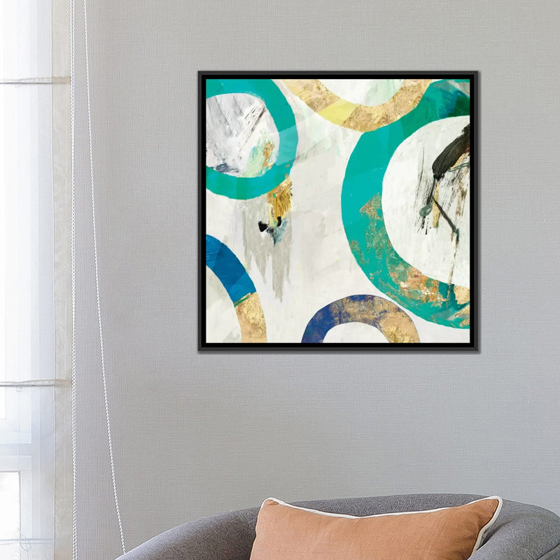 « rings ii », impression sur toile, H 26 po x l 26 po x P 1,5 po, Toile avec cadre noir, Pas de tapis