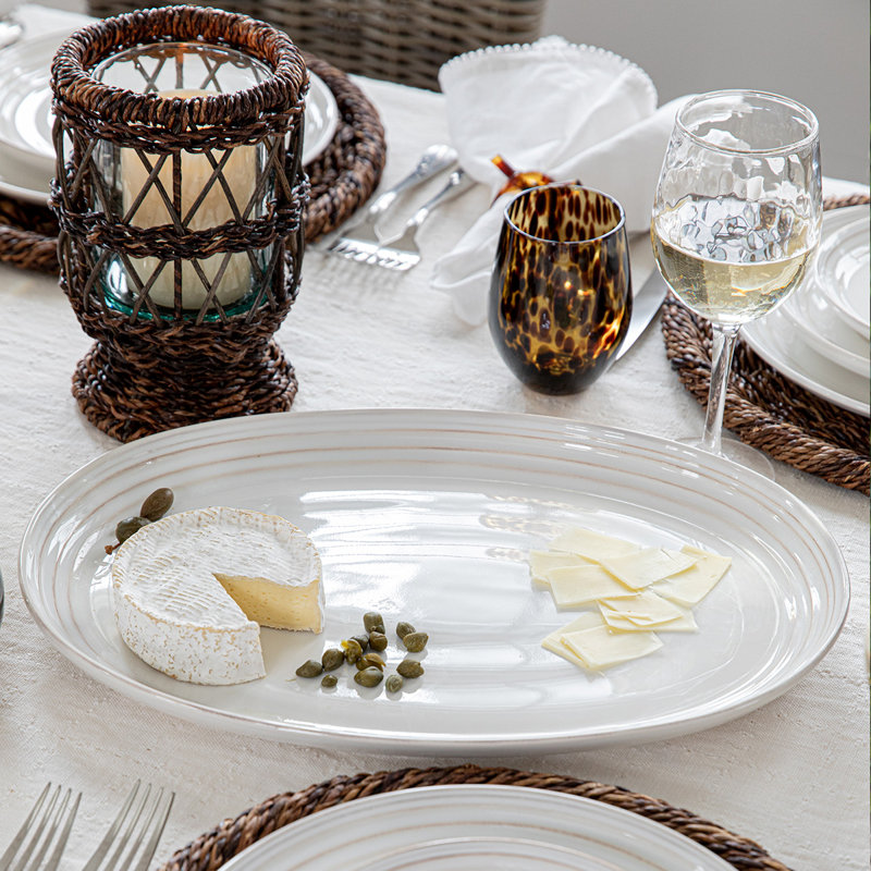Bilbao 17" Platter, Whitewash 