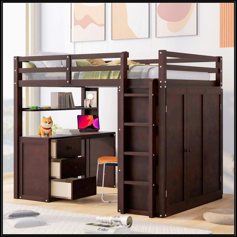 Full Size Loft Bed With Drawers