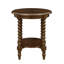 Table de bout ronde avec tablette brun