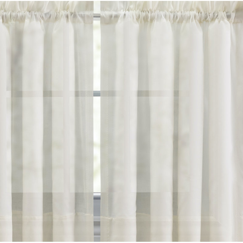 Rasool Tailored 80'' W Kitchen Curtain, Natural, 80" W x 36" L