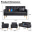 Salon capitonné en similicuir avec charge USB et poches (ensemble de 3)-1956607396