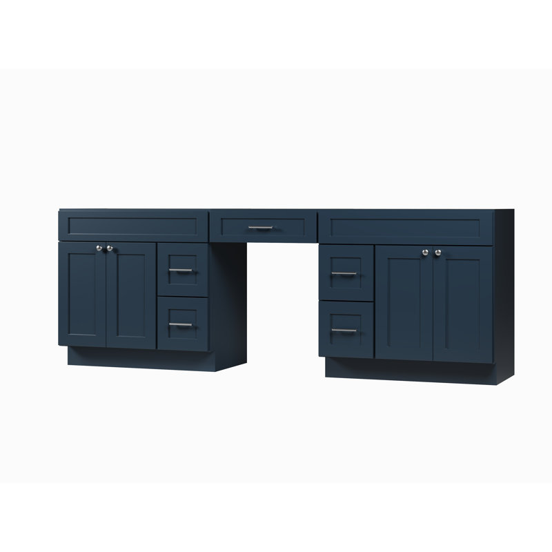 Ensemble de meuble-lavabo double 96 po Disar, Blue