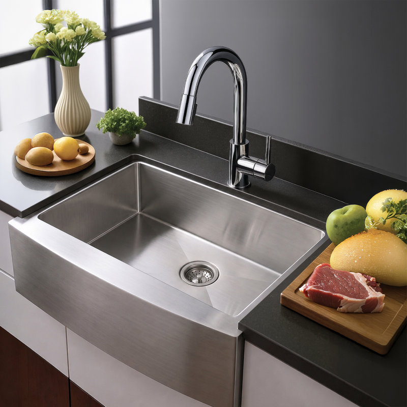 Évier de cuisine Fine Fixtures à tablier avant en acier inoxydable de calibre 16, 1, H 10 po x l 36 po x P 21 po