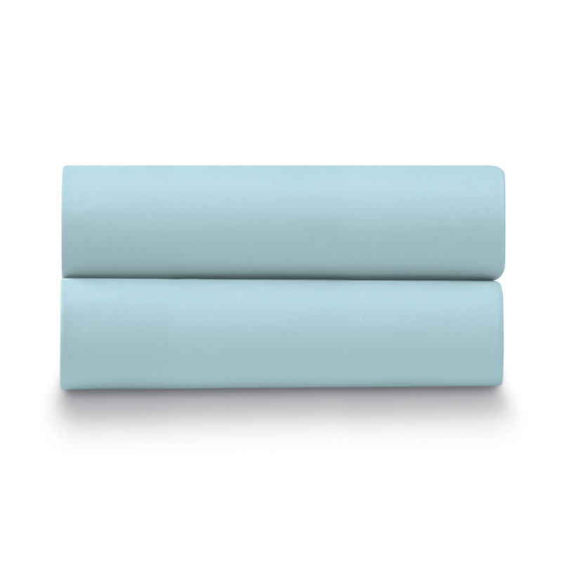 Taie d'oreiller 100% coton percale 300 fils Collection Home, Standard, Aigue-marine