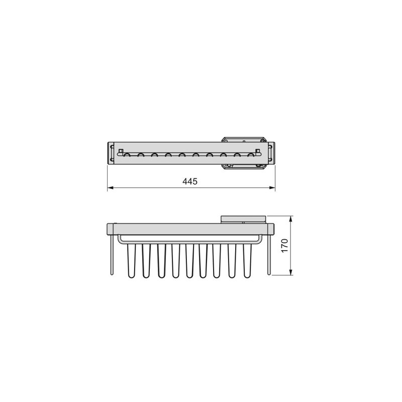 Petrin 44.5cm 4 Wall Towel Bar