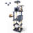 Gymax 80'' Tall Cat Tree w/2 Condos Sisal Scratching Posts Plush Perch Hammock Basket Dark Gray-500496232