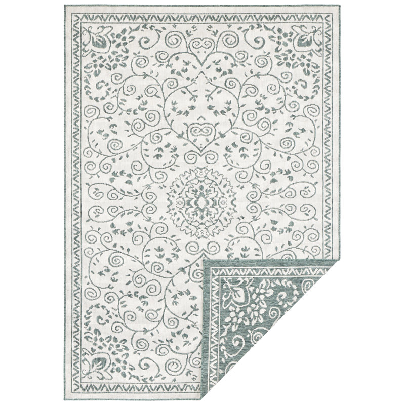 Leyte Flatweave Green Rug, Rectangular 160 x 230cm