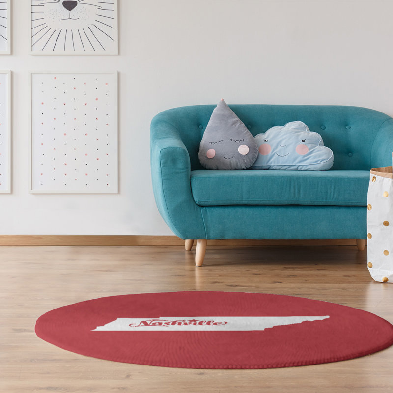 Tapis en poly-chenille nashville tennessee, Rond 5 pi