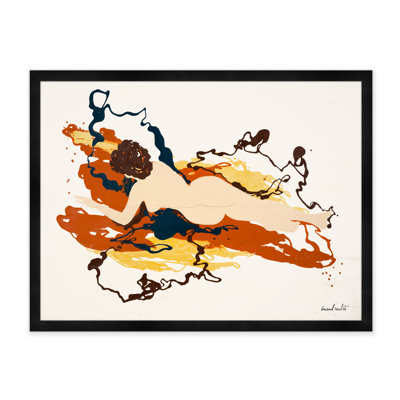 Nude Abstract In Orange Print