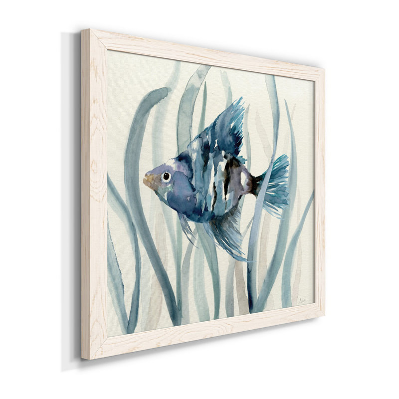 «Fish in Seagrass II» par J Paul - reproduction d'art sur papier encadrée, Cadre blanc, H 20 po x l 20 po x P 1,5 po