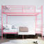Lits superposés en métal peu encombrants, design rose moderne avec rangement