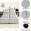 Lit tapissier en chenille avec rangement, chenille 121,2 po gris confortable et peu encombrant-181100714
