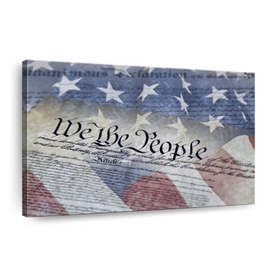 American Flag Constitution On Canvas Print