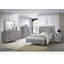 Lit gris avec placage Bookmatched