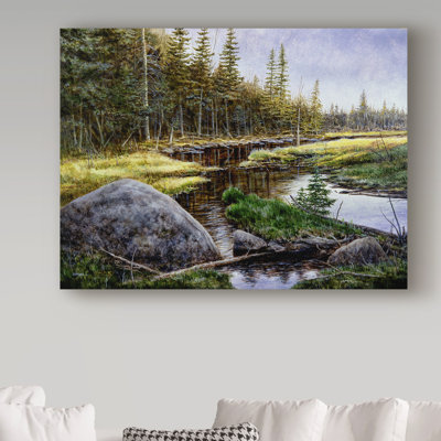Ezichi 'Adirondack Gold' Oil Painting Print on Wrapped Canvas