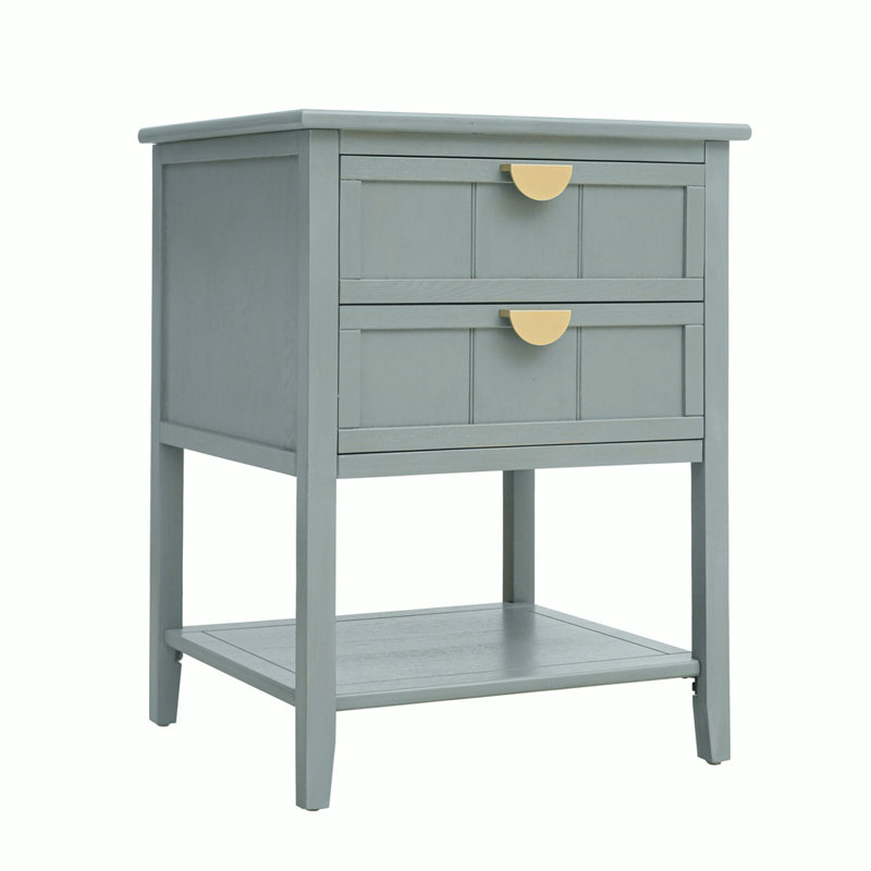 2 - Drawer End Table, Gray