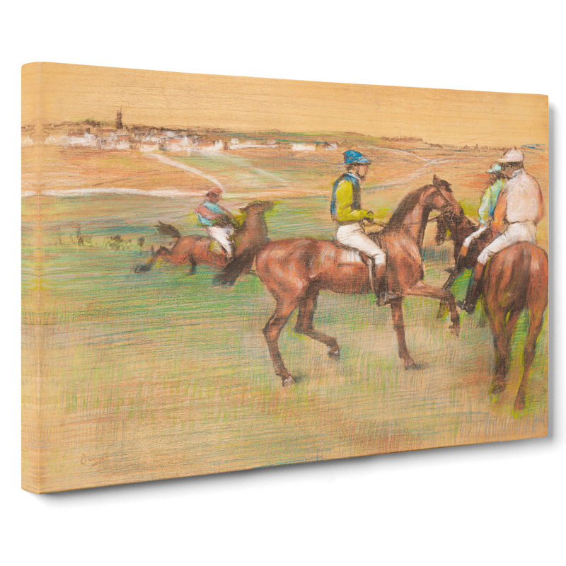 Race Horses by Edgar Degas - Wrapped Canvas, 50cm H x 76cm W x 3cm D