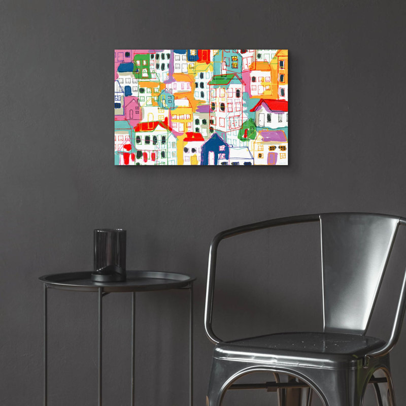 «City Life» par Linda Woods, art mural en verre acrylique, H 16 po x l 24 po x P 0,2 po