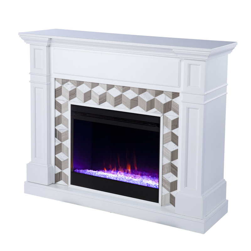 Minogue Darvingmore Color Changing Fireplace with Marble Tiling