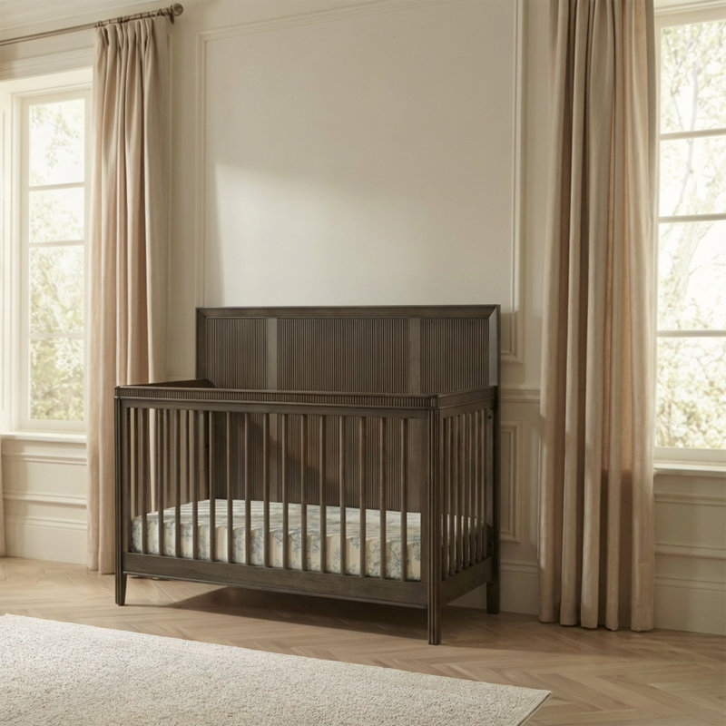 Reid 6 -in-1 Convertible Crib, Greige Wash