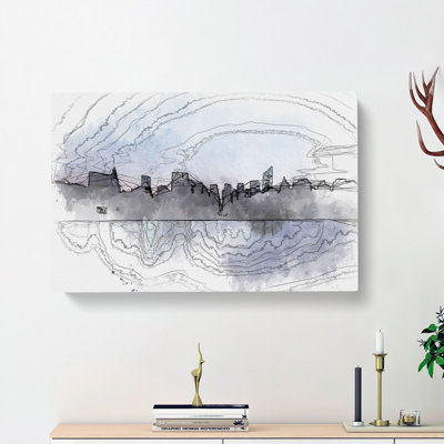 Night Skyline Of New York - Wrapped Canvas