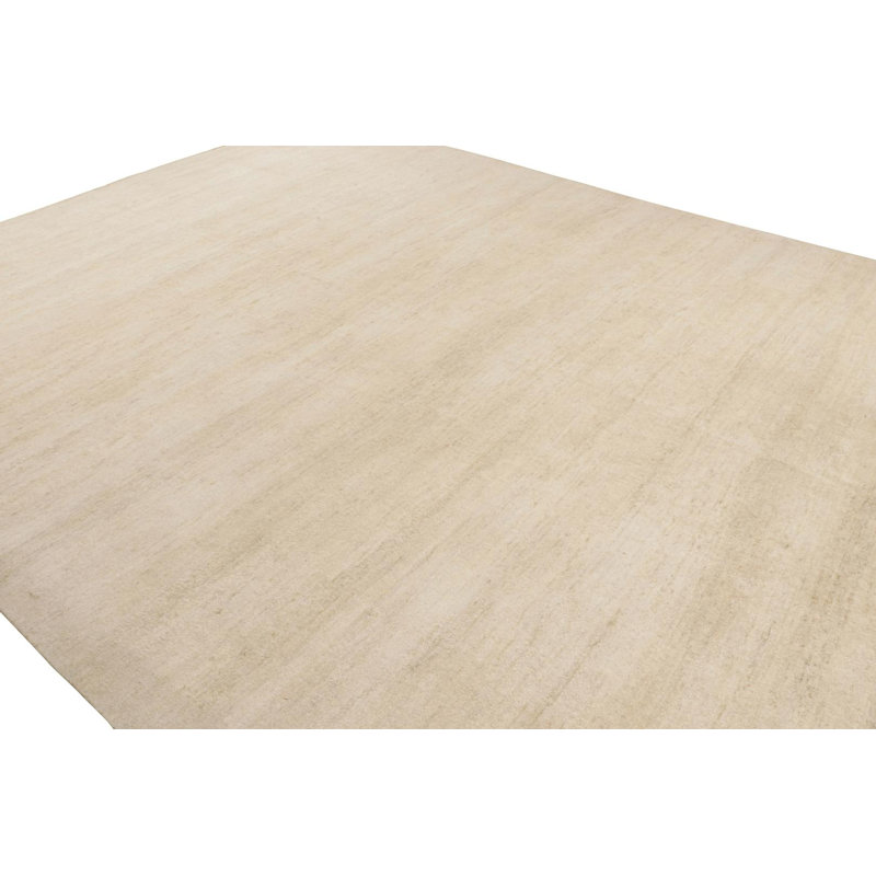 Hand Knotted Wool Geometric Area Rug, Rectangle 10' x 14'