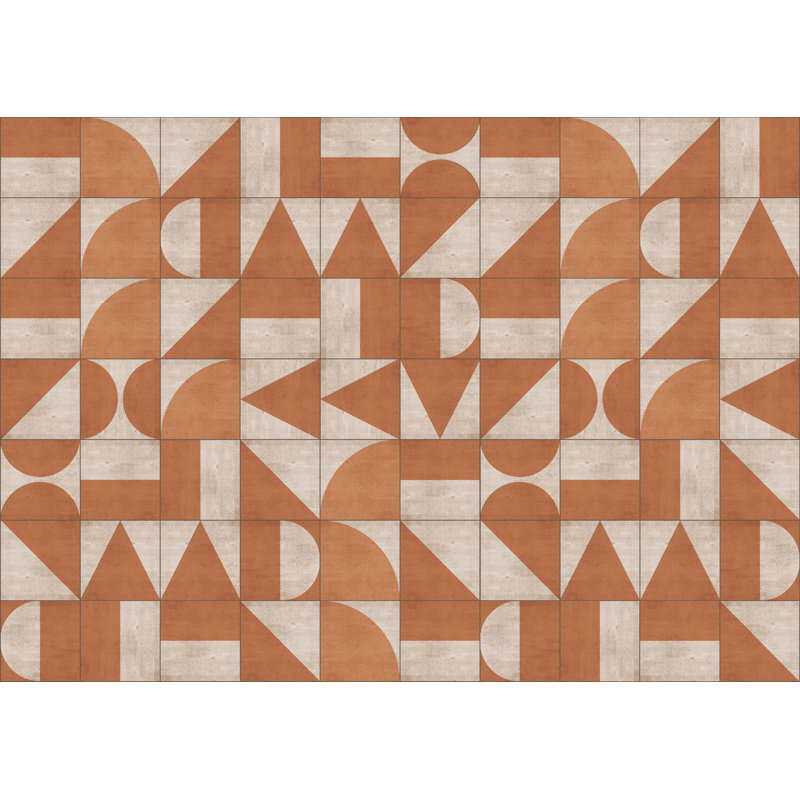 Cleek Vinyl Machine Printed Area Rug, Rectangle 3'11.2" x 5'6.9"
