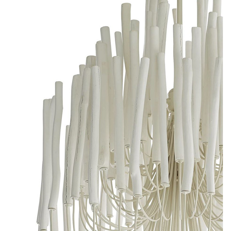 Tilda Chandelier, 30" H x 21" W x 21" D, Whitewash Stained Wood