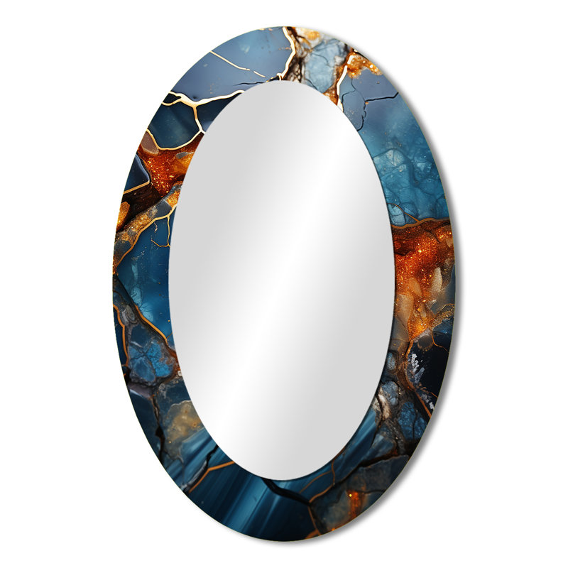 Miroir mural moderne doré et doré, H 36 po x l 24 po