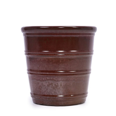Bean Paste Red Modern Ceramic Planter  3 , Frost - And Heat , Drainage For Robust Plants 3 Piece Planters, With Drainage, Suitable Patio Living Room