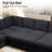 117" Convertible Sleeper Sofa Bed U-shaped Corduroy Sectional Pull-Out Couch With Storage Armrest & Storage Chaise & Corner-2096362253