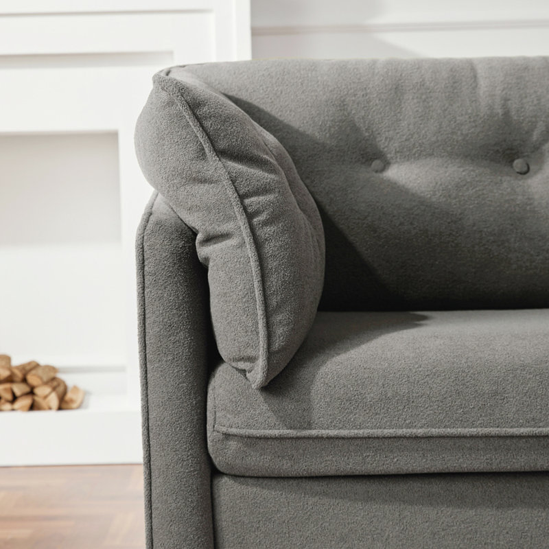 Fauteuil surdimensionné en chenille de style moderne avec méridienne simple pour salon, Gris