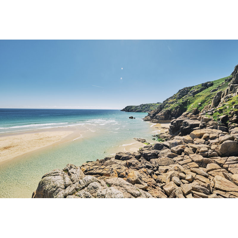 Pedn vounder beach by creacart - Wrapped Canvas Rectangle Print, 30cm H x 46cm W