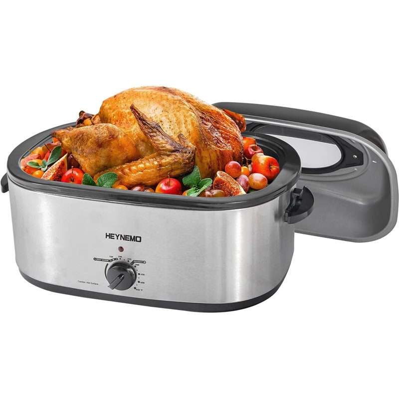 Sunvivi Electric Roaster Oven with Removable Pan, Silver, 22 quarts