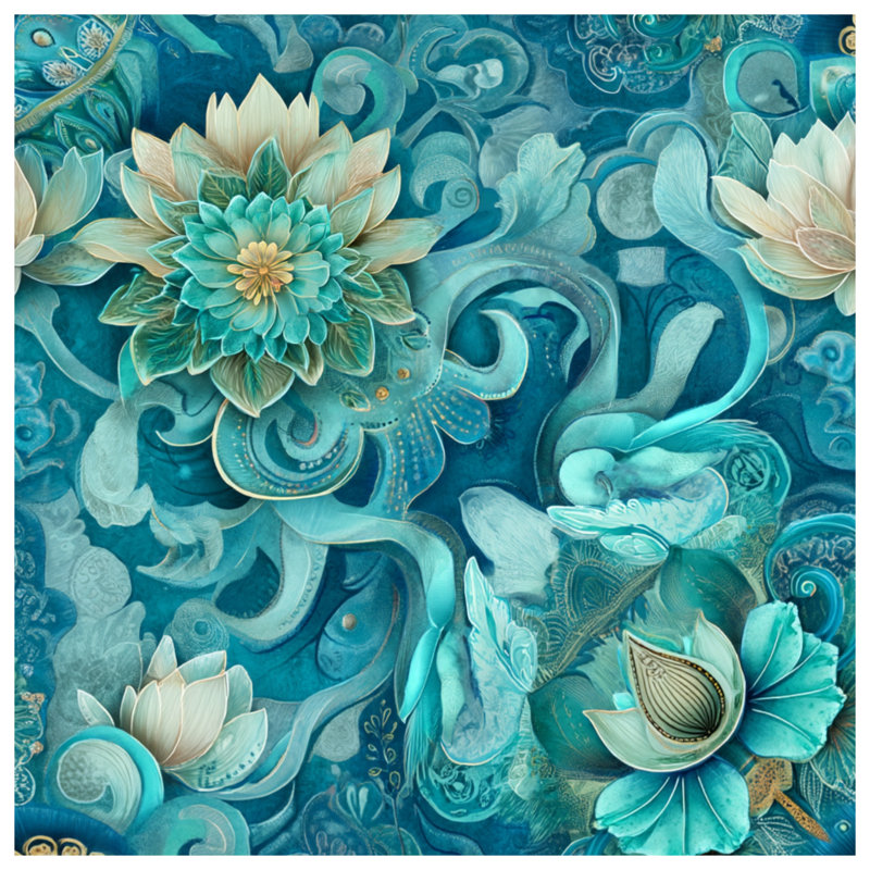 Coussin Floral, 16 x 16 inches