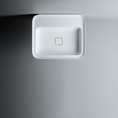 WS Bath Collections Cameo 20'' Ceramic Square Bathroom Sink with Overflow