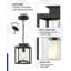 Luminaire suspendu d'extérieur moderne en verre E26