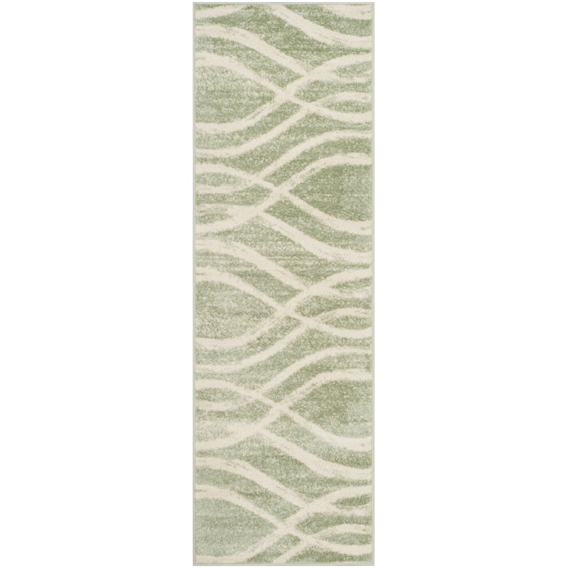 Parkinson Abstract Area Rug, Runner 76 x 305 cm, Green/Beige